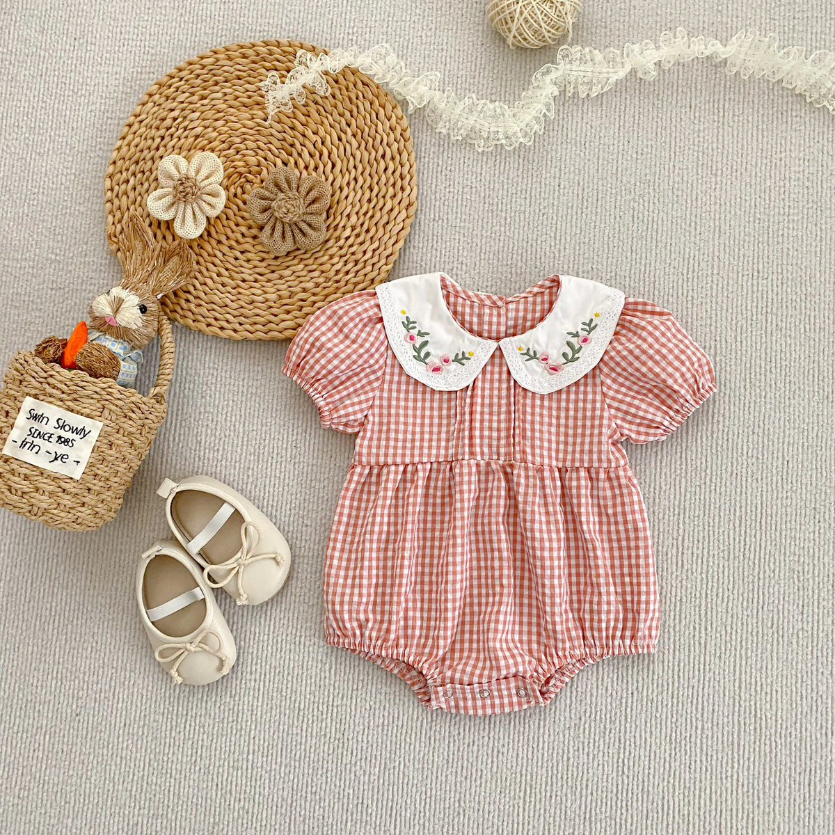 Embroidered Cotton Baby Romper - Kindle Kids ABC - view 5
