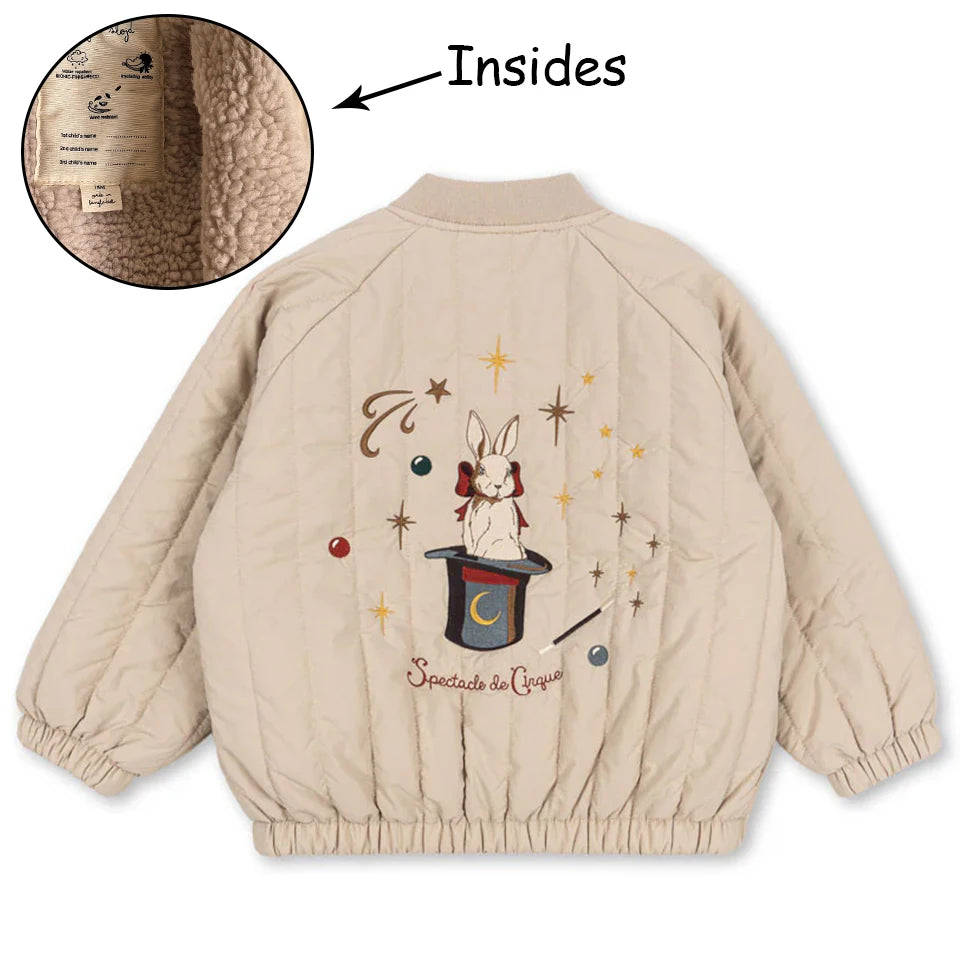 Baby Cotton Fleece Jacket — Lambswool Embroidered Coat | 6M–7Y