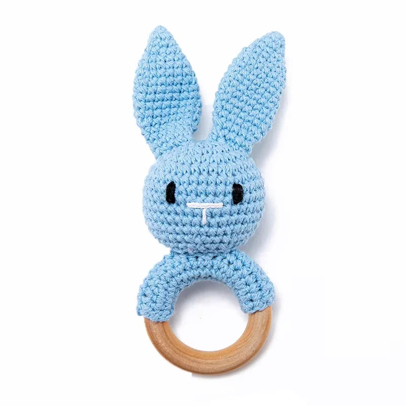 Crochet and wood baby rattle teether – photo 11