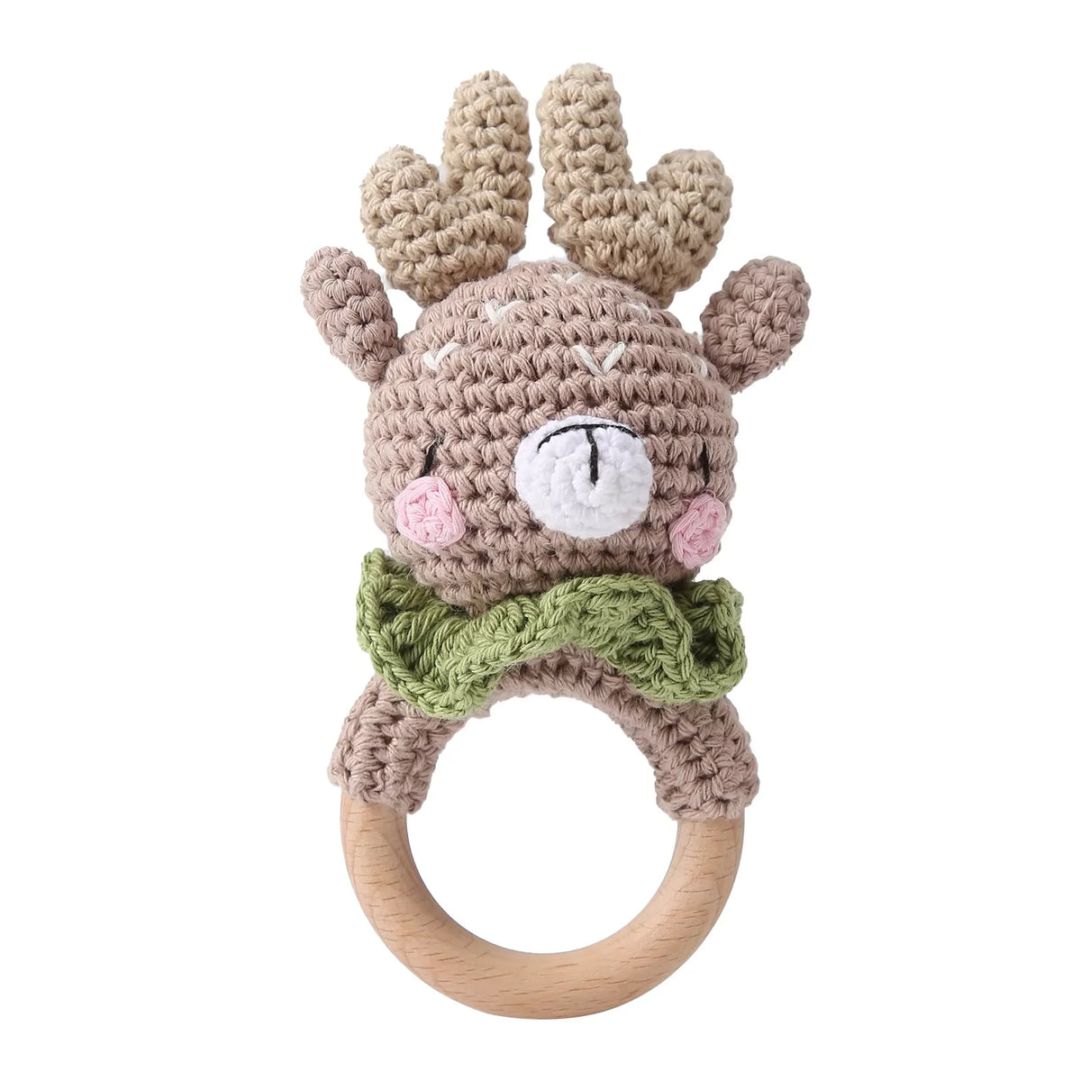 Crochet and wood baby rattle teether – photo 15
