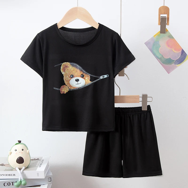 Kids summer tee and shorts soft cotton outfit set - photo 4
