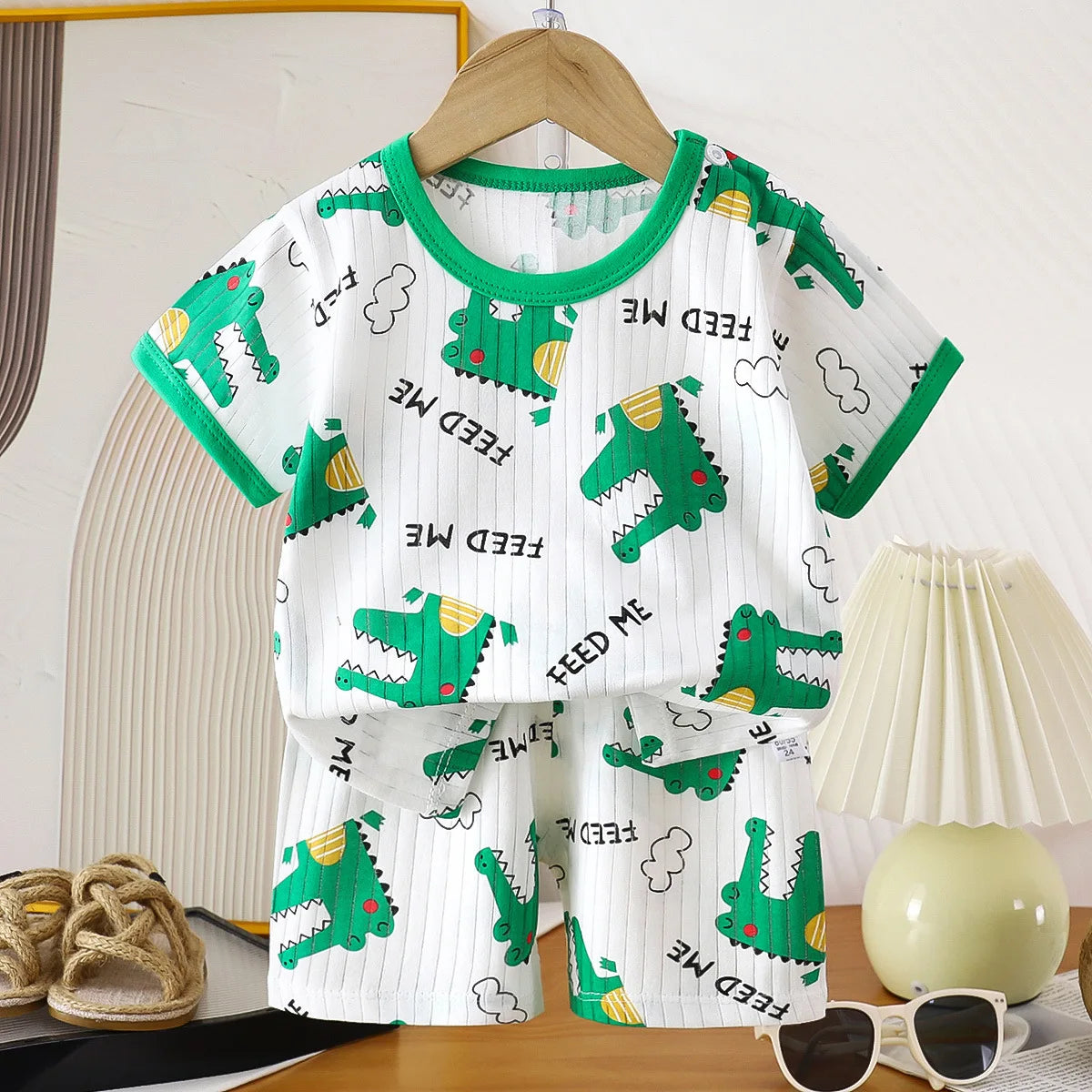Kids summer t-shirt and shorts cotton 2-piece set - photo 12