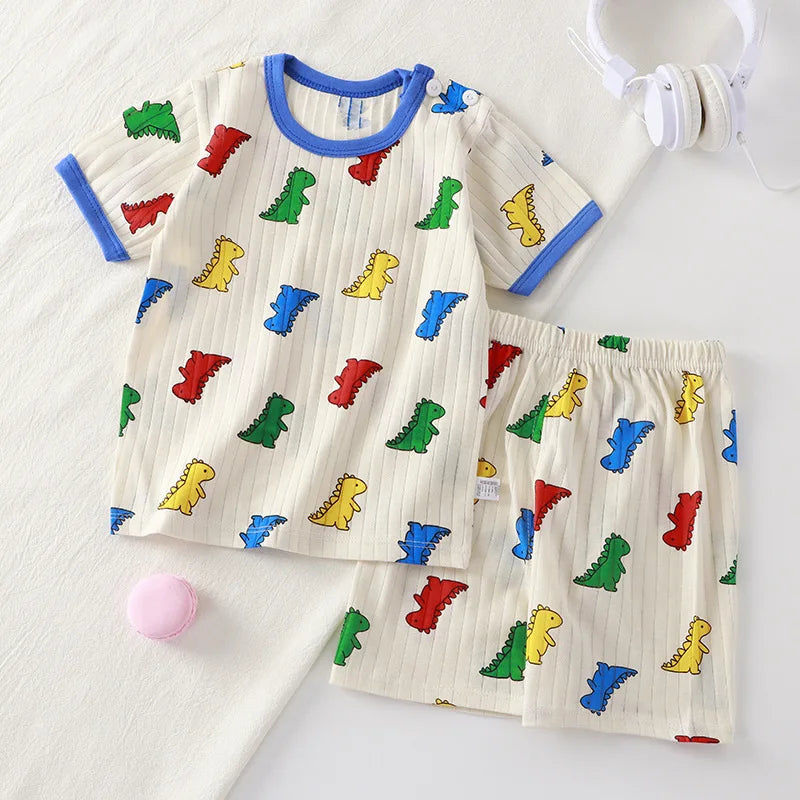 Kids summer t-shirt and shorts cotton 2-piece set - photo 3