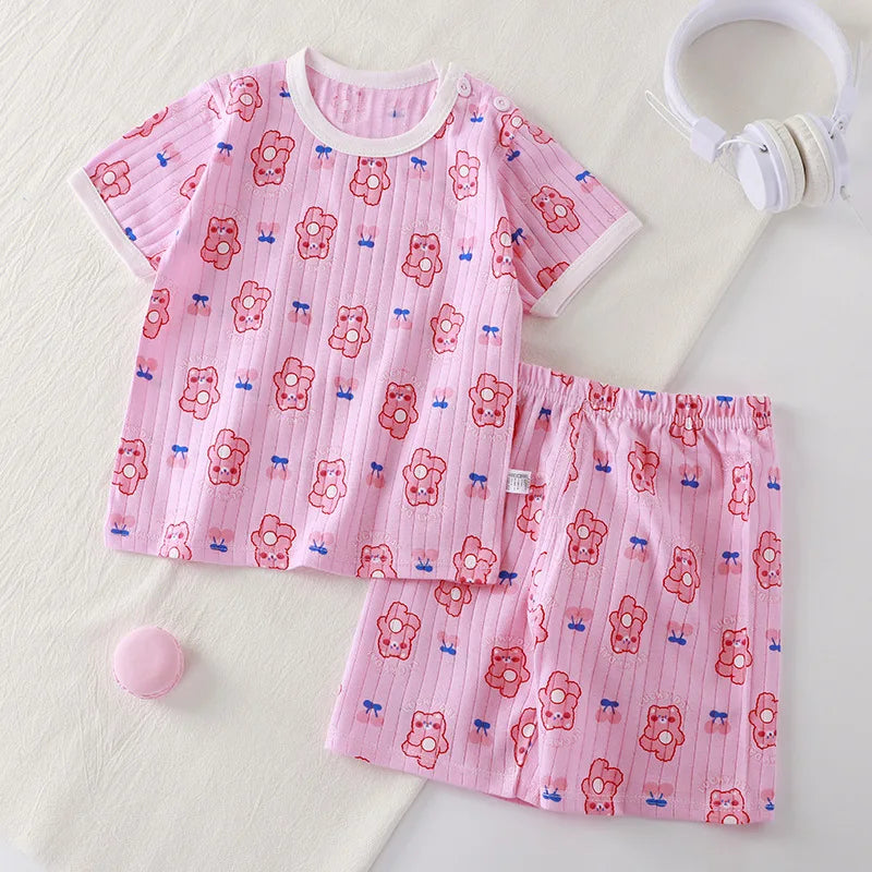 Kids summer t-shirt and shorts cotton 2-piece set - photo 4