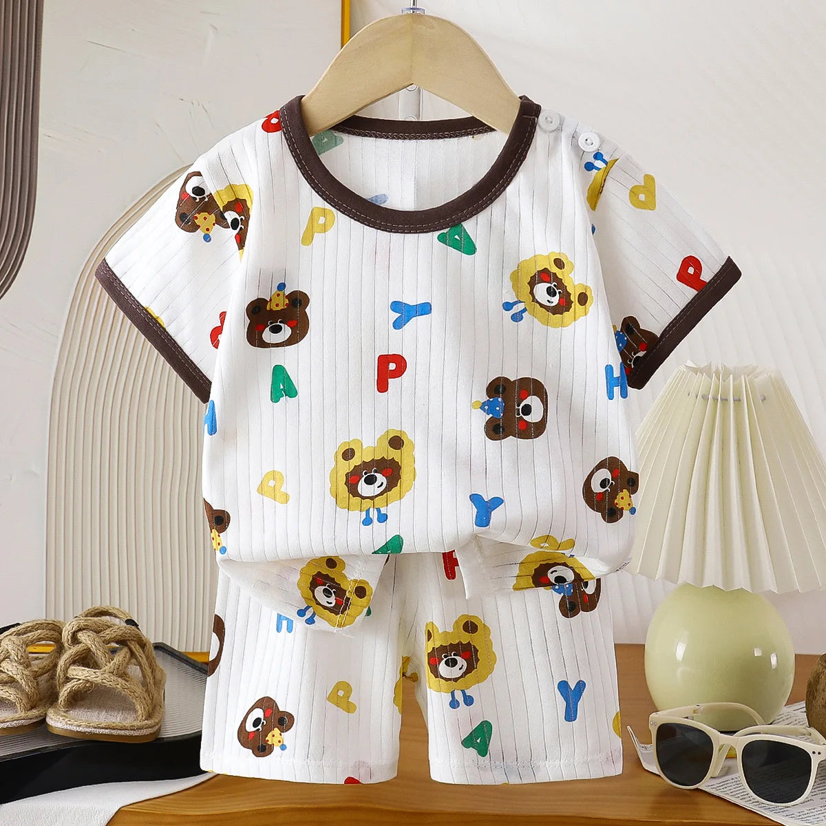Kids summer t-shirt and shorts cotton 2-piece set - photo 8