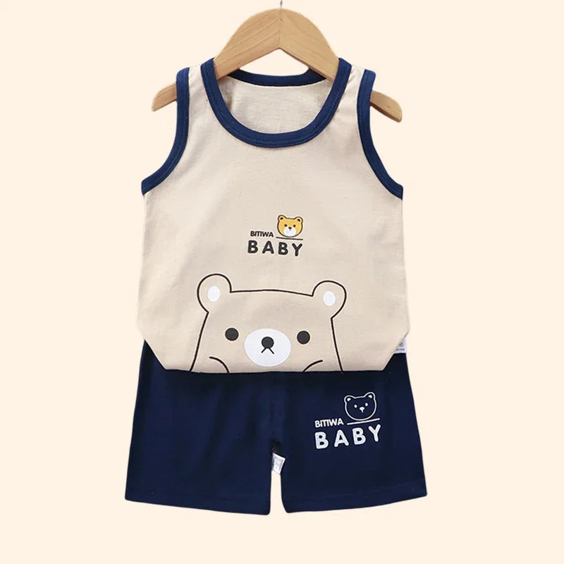 Kids summer vest and shorts cotton 2-piece set - photo 2