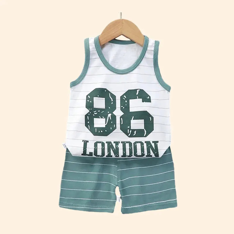 Kids summer vest and shorts cotton 2-piece set - photo 3