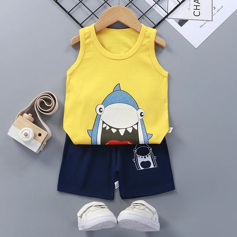 Kids summer vest and shorts cotton 2-piece set - photo 8