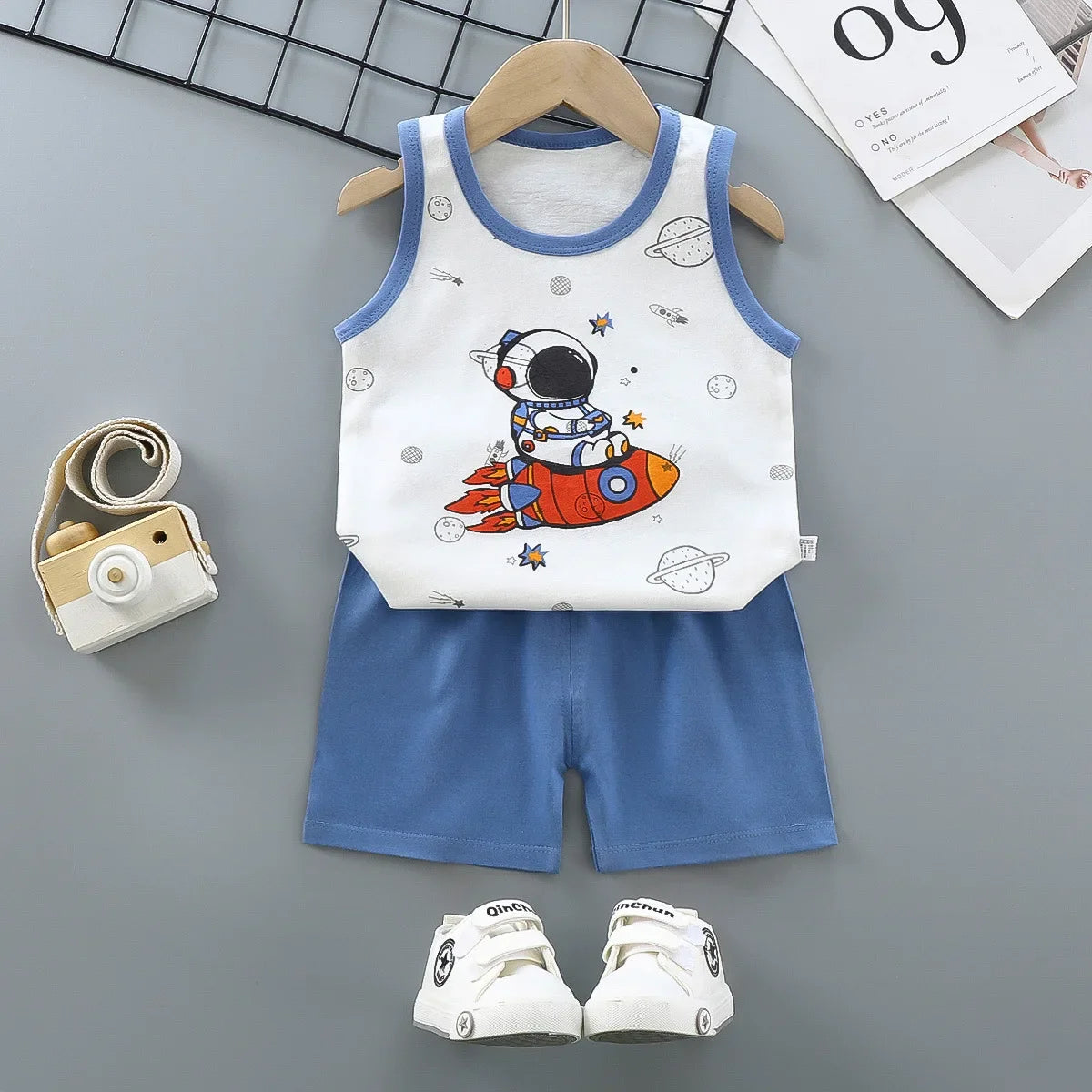 Kids summer vest and shorts cotton 2-piece set - photo 9