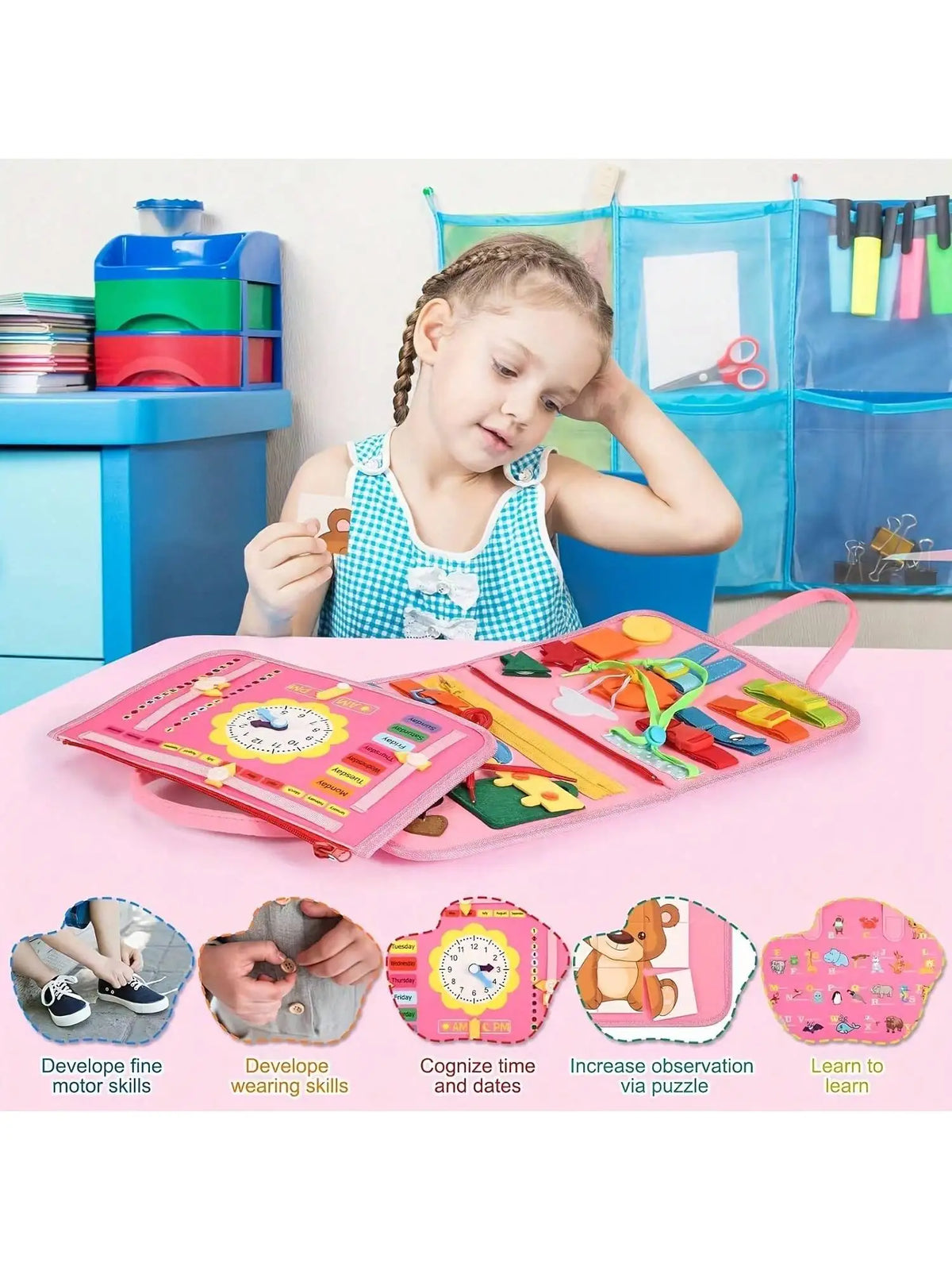 Montessori felt quiet book, travel activity toy - photo 4