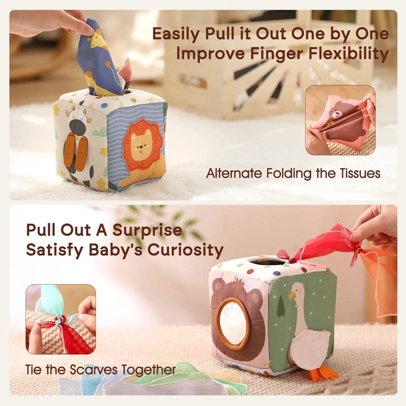Montessori magic tissue box sensory toy for babies - photo 3