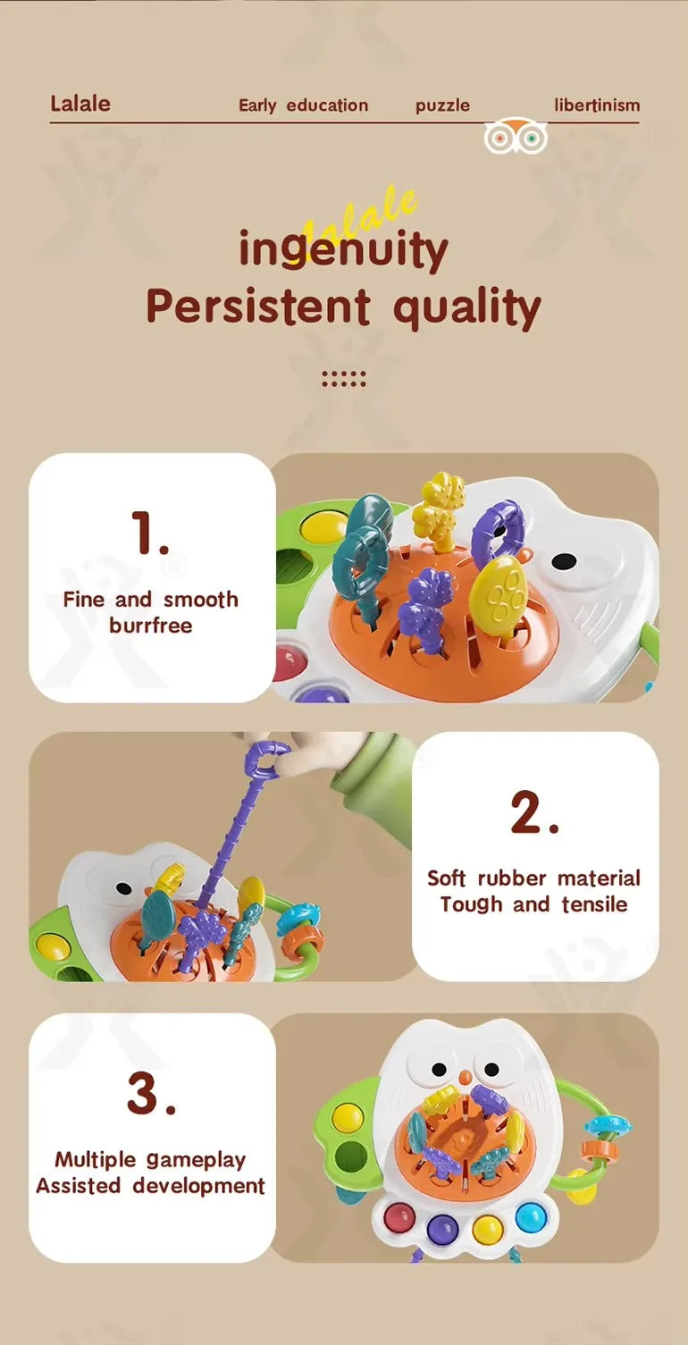 Montessori pull-string sensory teething toy for babies - photo 5