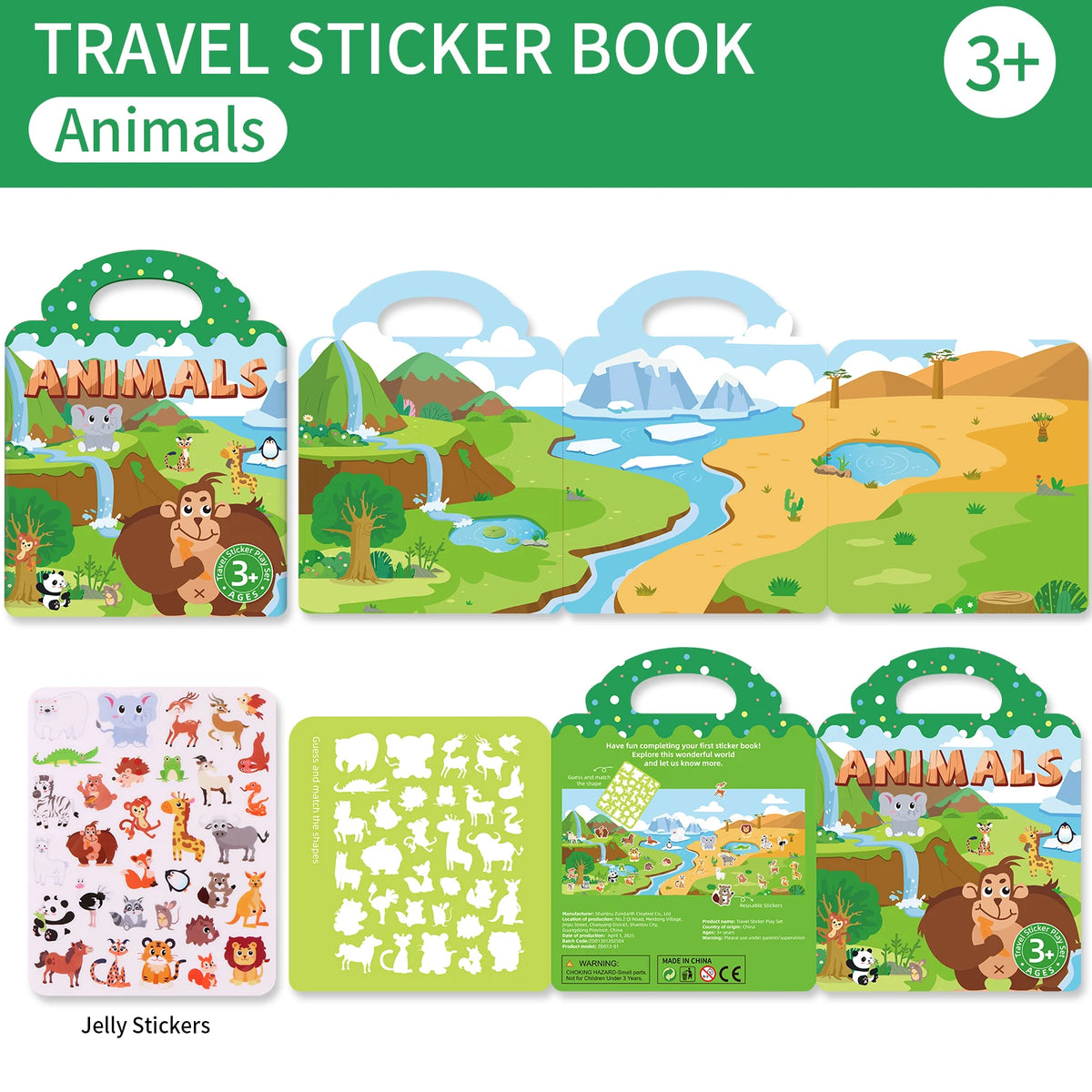 Reusable sticker book set, Montessori travel toy - photo 12