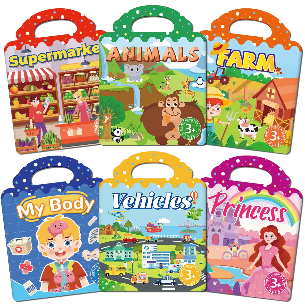Reusable sticker book set, Montessori travel toy - photo 2