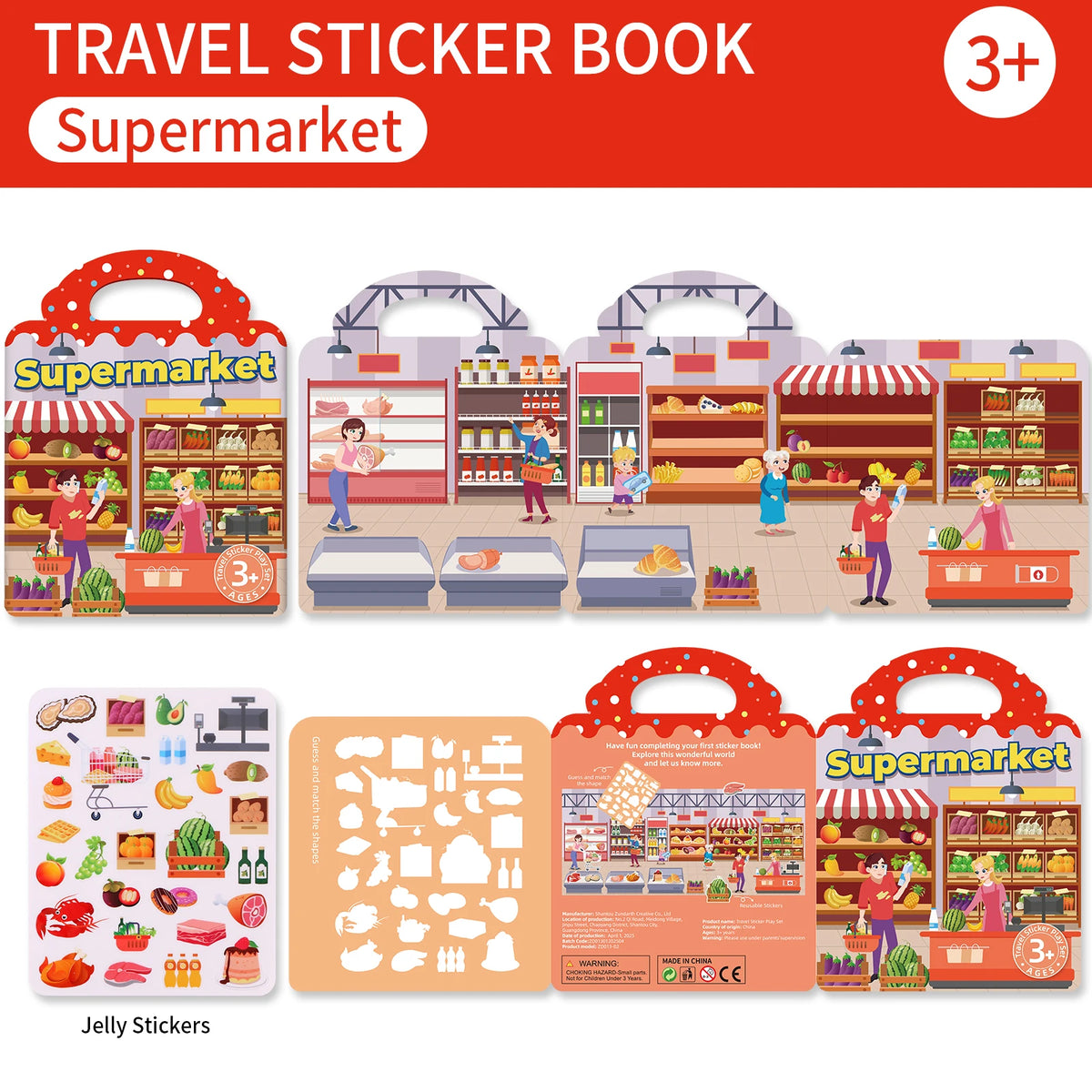 Reusable sticker book set, Montessori travel toy - photo 7