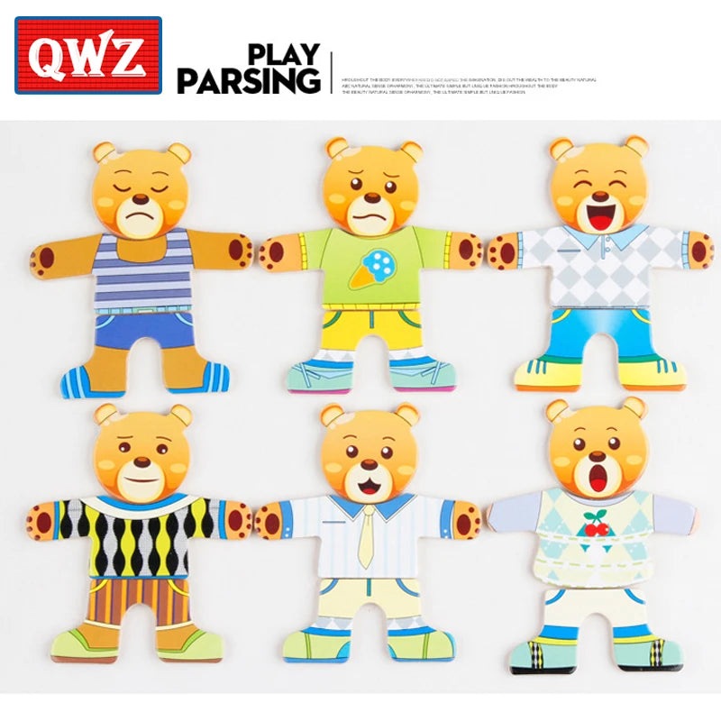 Wooden bear dress-up puzzle – photo 3