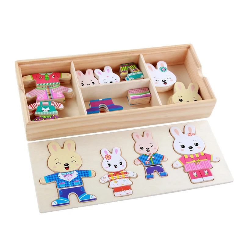 Wooden bear dress-up puzzle – photo 5