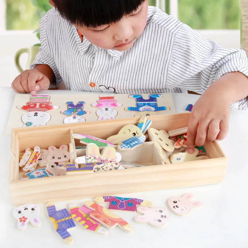 Wooden bear dress-up puzzle – photo 8