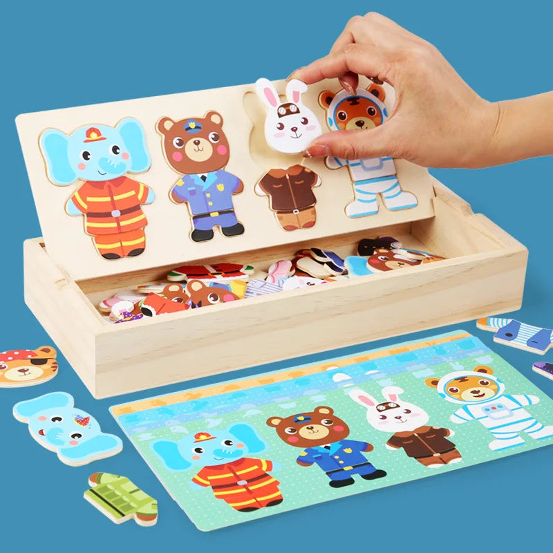 Wooden bear dress-up puzzle – photo 9