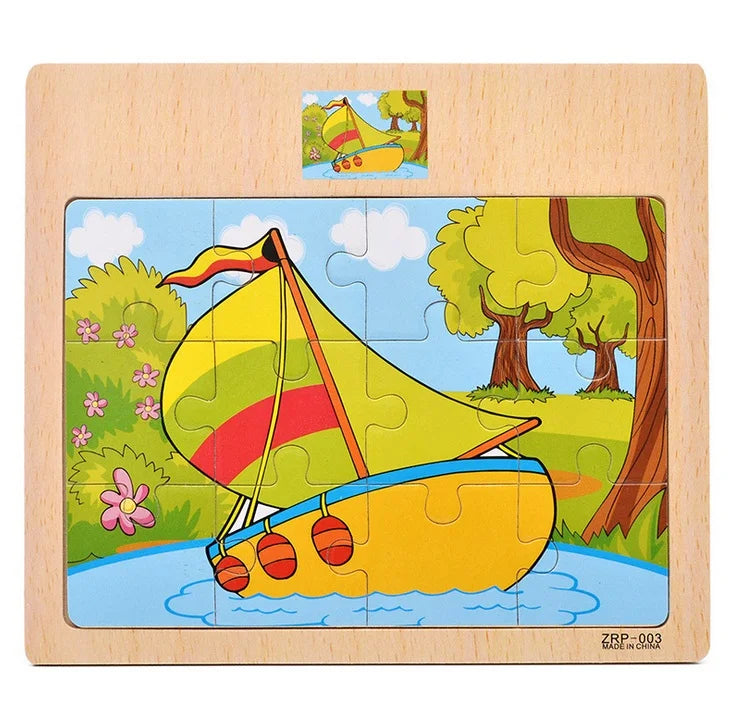 Wooden chunky puzzle for toddlers – photo 11