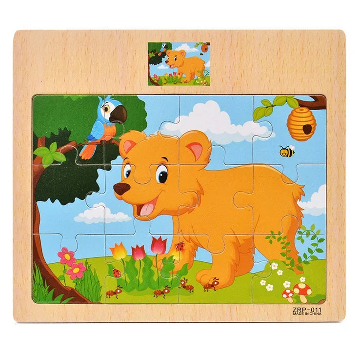 Wooden chunky puzzle for toddlers – photo 12