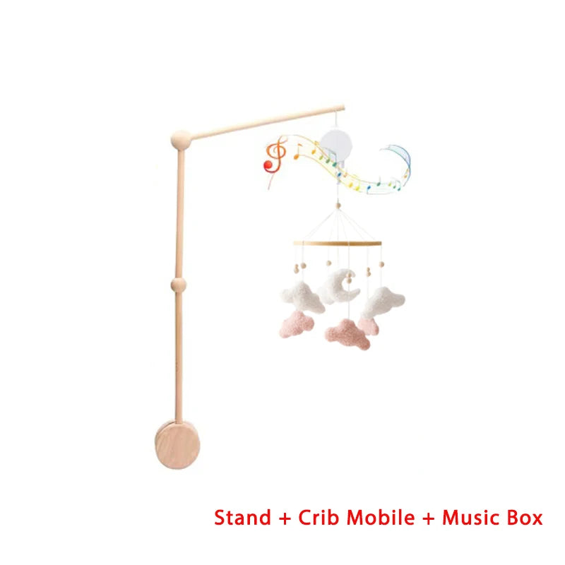 Wooden crib mobile felt bear – photo 10