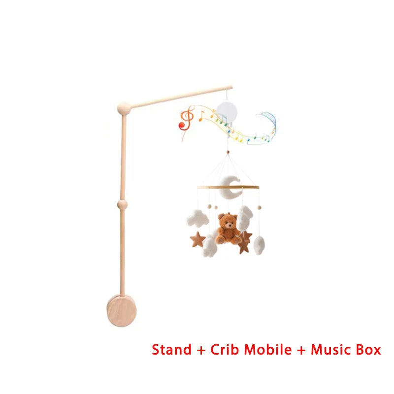 Wooden crib mobile felt bear – photo 16