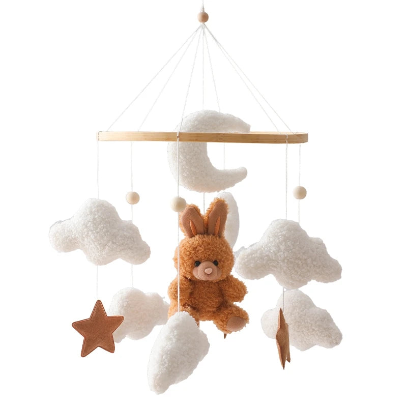 Wooden crib mobile felt bear – photo 9