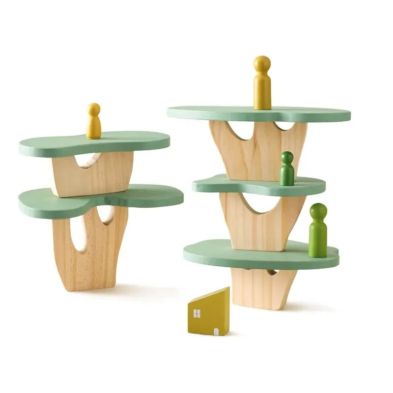 Wooden forest stacking blocks, Montessori sensory toy - photo 11