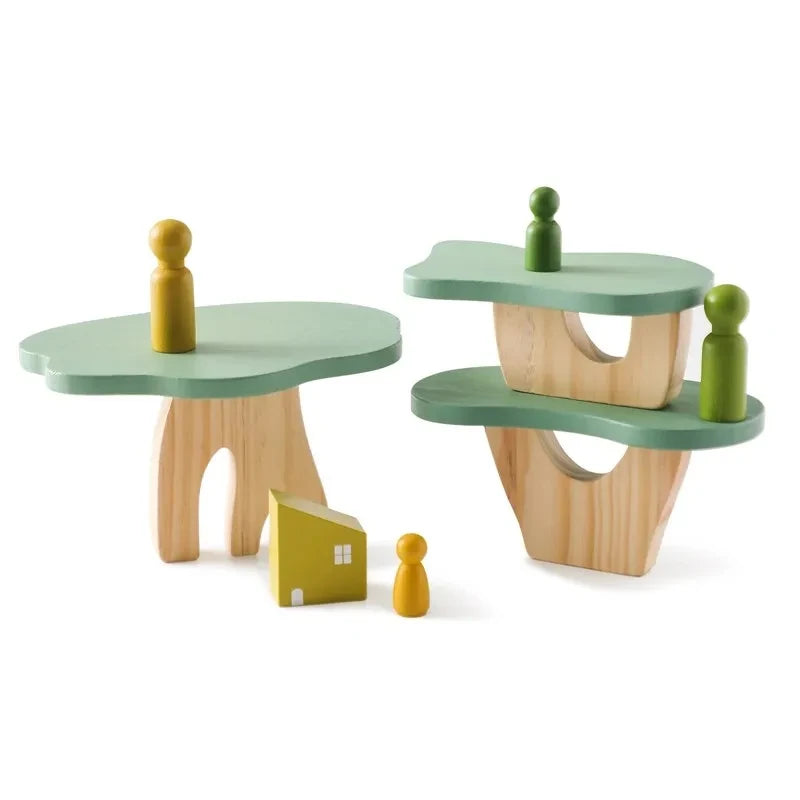 Wooden forest stacking blocks, Montessori sensory toy - photo 12